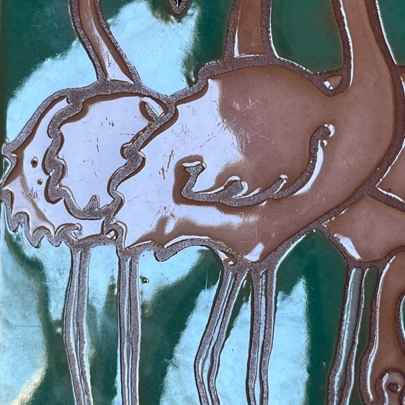 Frog Hollow Tile Design Flamingo Trivet Art Wood Frame 9x9" Idaho Carol Johnson - Picture 14 of 14